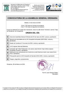 Convocatoria Asamblea 2024 y carta a los socios