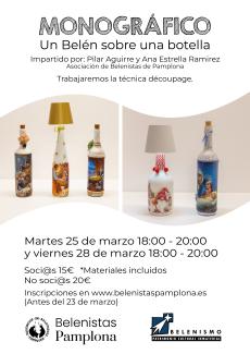 2025 Cartel monográfico belén sobre una botella