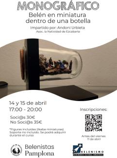 Cartel Monografico Belén miniatura en una botella