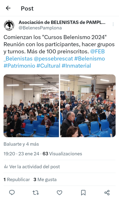 La reunión de los Cursos de Belenismo en la red social X