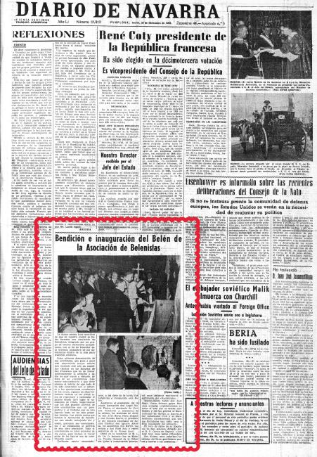 Portada Diario de Navarra 24-12-1953