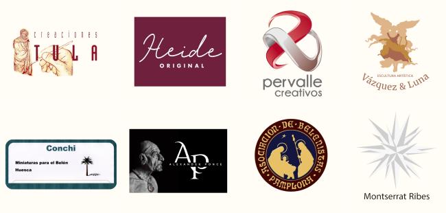 -Pervalle Creativos, de Logroño -Escultor Alexander Ponce, Sevilla -Montserrat Ribes, Castellar del Vallés, Barcelona -Escultura artística Vázquez & luna, Medina Sidonia, Cádiz -Original Heide, Sudtirol, Italia -Conchi, miniaturas para el belén, Huesca -Creaciones Tula - Ignacio Fernandez, Pamplona -Asociación de Belenistas de Pamplona