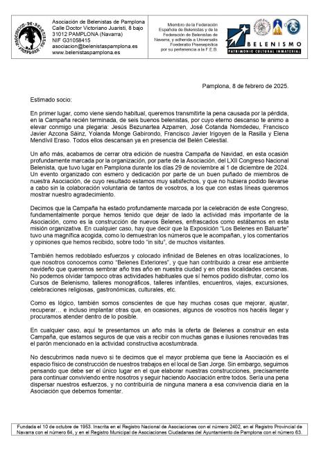 Documentación enviada a los socios
