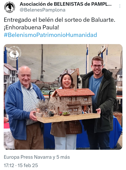 Entrega belén sorteo de Baluarte, navidad 2024
